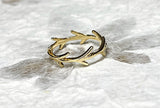 Ring Vermeil - YG -Leaf