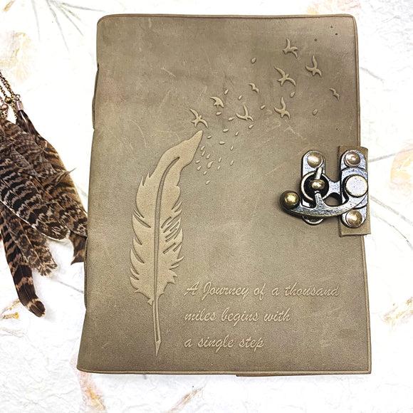 Leather Journal - Feather