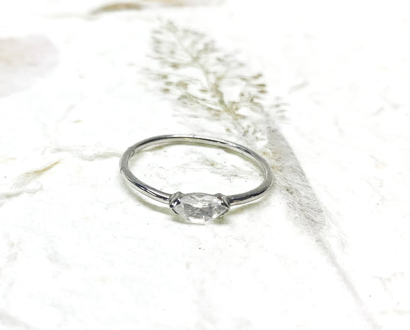 Ring Vermeil - WG - Oval