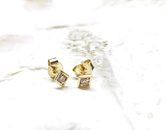 Ear Studs Vermeil - YG -  CZ
