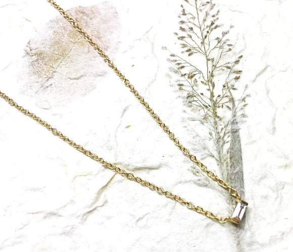 Necklace Vermeil - YG - Solitaire CZ