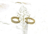 Hoop Ear Rings Vermeil - YG -  CZ