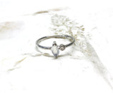 Ring Vermeil - WG - Oval w/cz