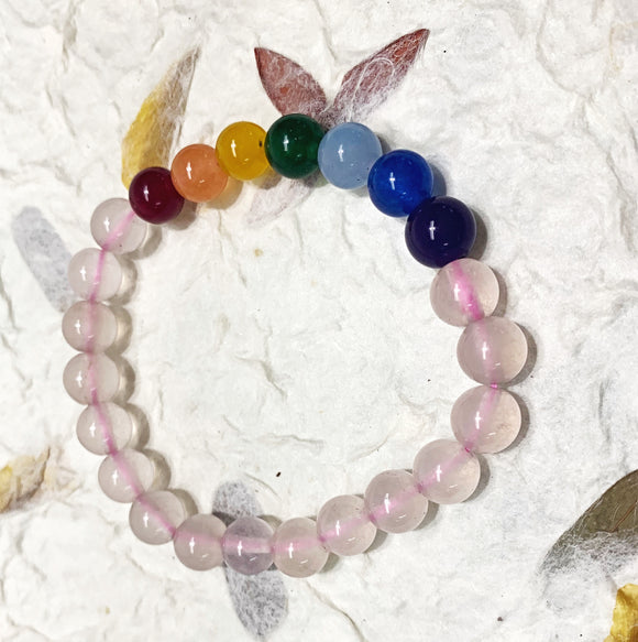 Bracelet - Rose Quartz with Chakra