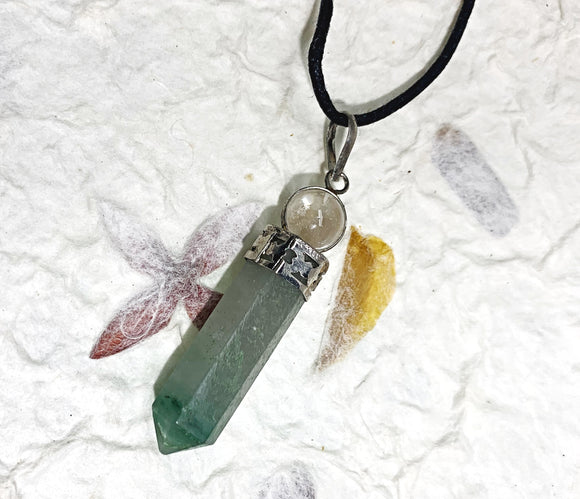 Pendant - Aventurine and Clear Quartz
