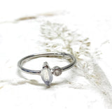 Ring Vermeil - WG - Oval w/cz