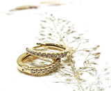 Hoop Ear Rings Vermeil - YG -  CZ