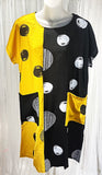 Dress w/pockets - Black/Yellow - A21641-1